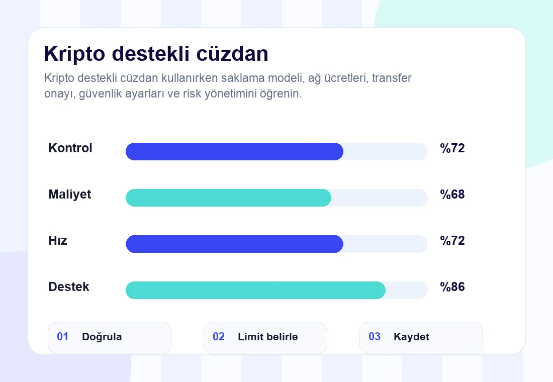 kripto destekli cüzdan rehberi için infografik